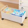 Iron Made Mobile Book Storage Box Simple With Wheels Classroom Desktop Organizer Multifunction Rolling Book Cart Entryway Dorm