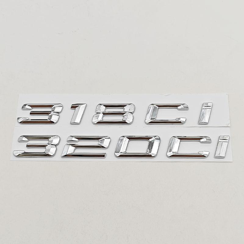 3D ABS Car Letters Logo 318Ci 320Ci 325Ci Rear Trunk Badge Sticker For BMW 318Ci 320Ci 325Ci  E46 Auto Tail Marking Accessories