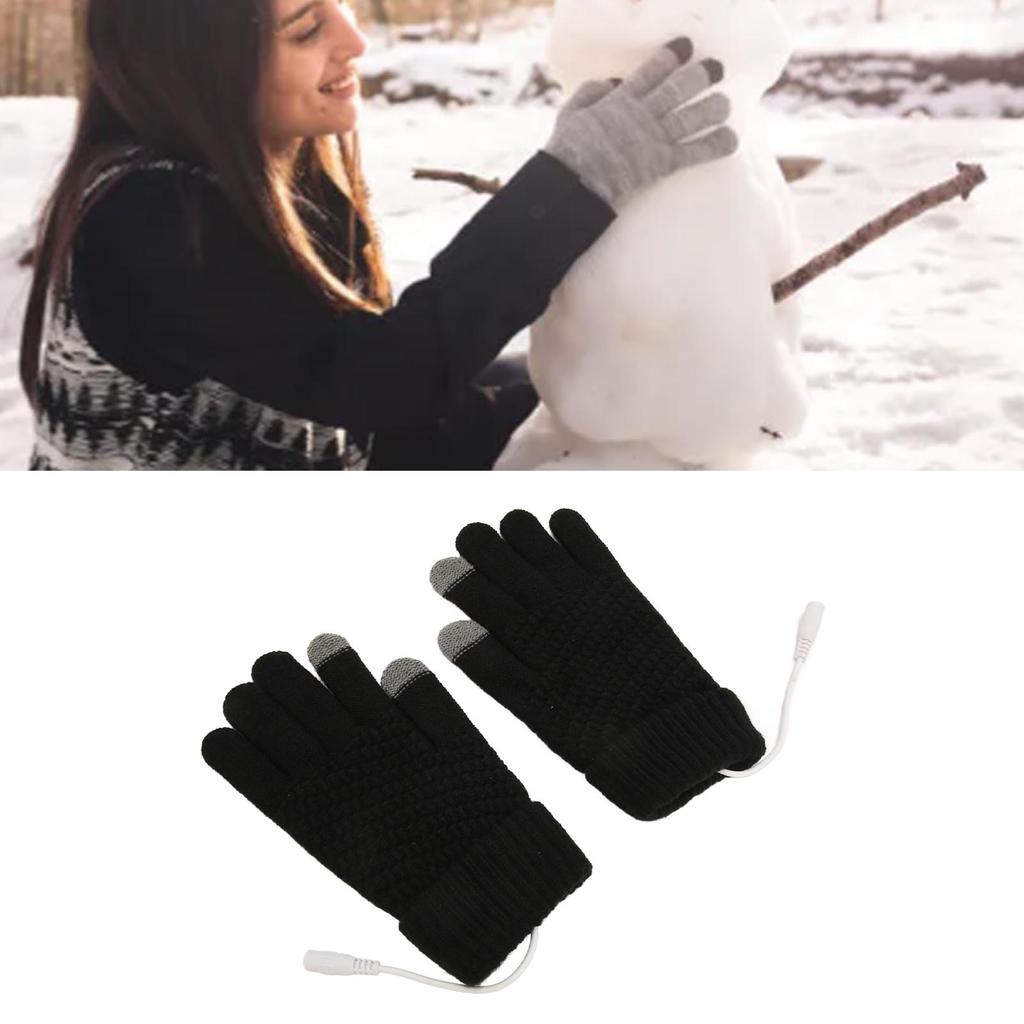 USB Heated Gloves Thicken Detachable Electronic Warming Knitted Gloves for Autumn Winter