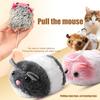 Cats Pull String Mouse Interactive Cat Toy Movable Vibrating Mouse Fluffy Plush Mice Toy for Cats Kitten Pets Indoor Exercise Entertainment