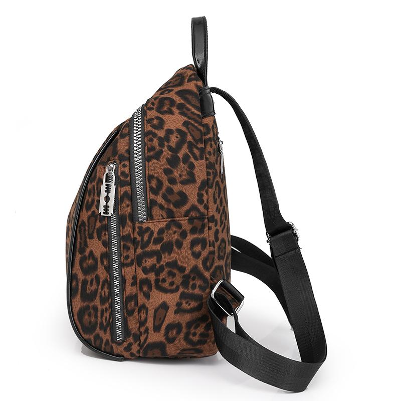 Leopard Print Bag Women's Backpack Student Schoolbag