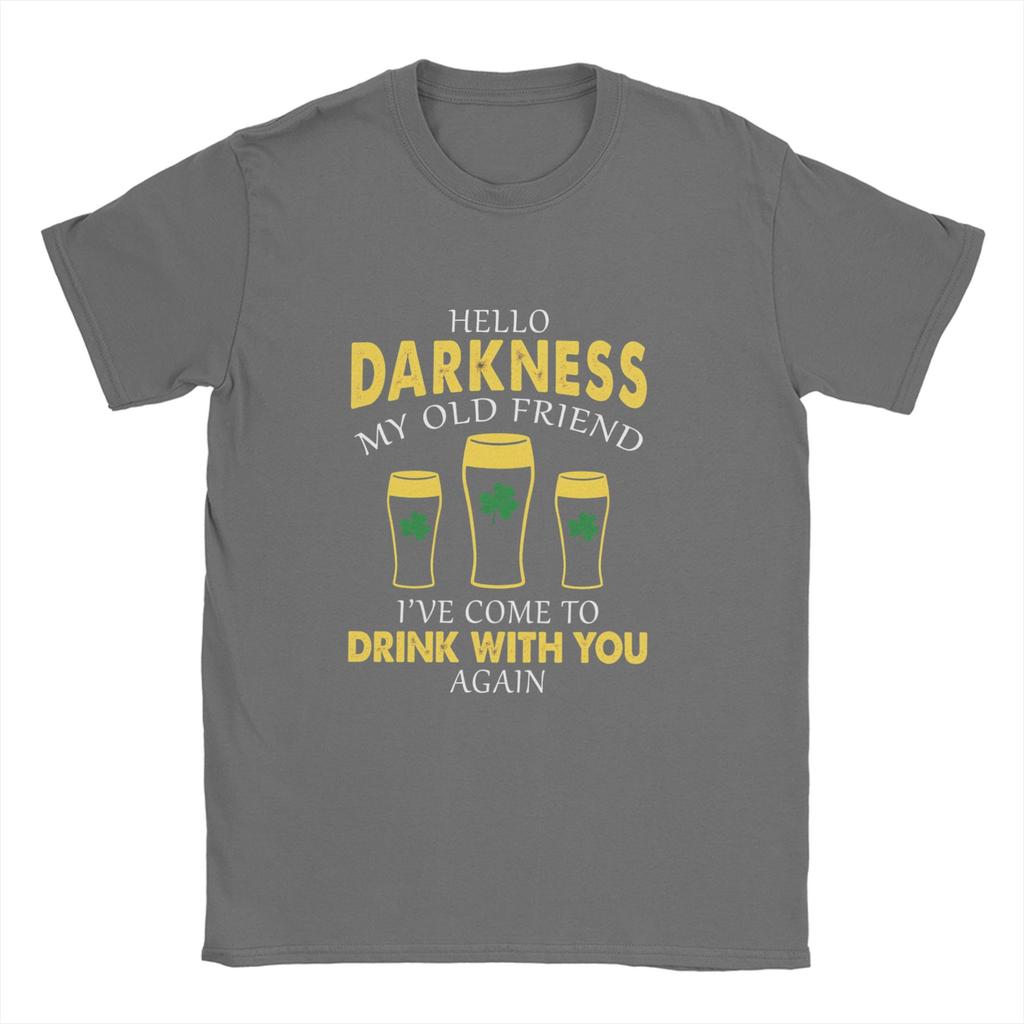 Unisex TShirts Hello Darkness My Old Friend  Novelty  Cotton Tee Shirt Short Sleeve  T Shirt Crew Neck Clothing Plus Size