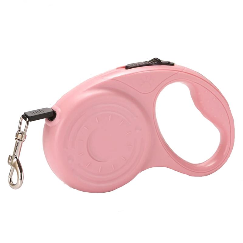 

Регулируемый 3м 5м поводок для домашних животных, собак, автоматический, гибкий, для щенков, кошек, удлинитель, бег, прочный, тяговый трос, товары для маленьких собак 3m розовый