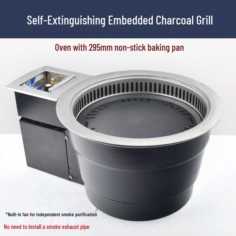 Korean Smog-Free Self-Service Charcoal BBQ Grill for Commercial Use