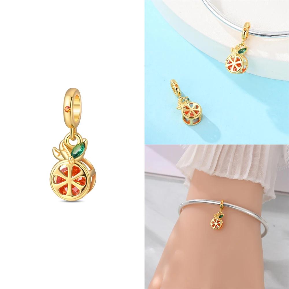 Original Strawberry Cherry Apple Avocado Fruit Charms Fit Bracelets Fine Diycopper Color Beadsbirthday Jewelry Gift