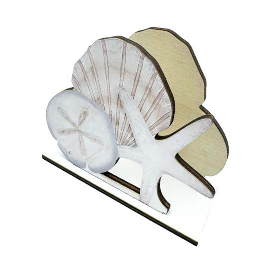 Holz-Serviettenhalter, vertikaler Serviettenspender im Meeresstil, quadratischer geordneter Aufbewahrungs-Handtuchhalter für Küchendekoration, Esstischdekoration