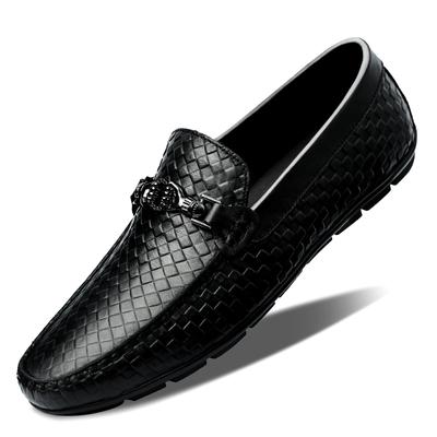 Mode Echtes Leder Schwarz Slipper Herrenschuhe Luxusmarke Mokassins Atmungsaktiv Rutschfest Fahrschuhe Hohe Qualität Größe 37-47