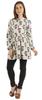 Moomaya Printed Womens Full Sleeve Tunic Mandarin Collar Fit & Flare Long