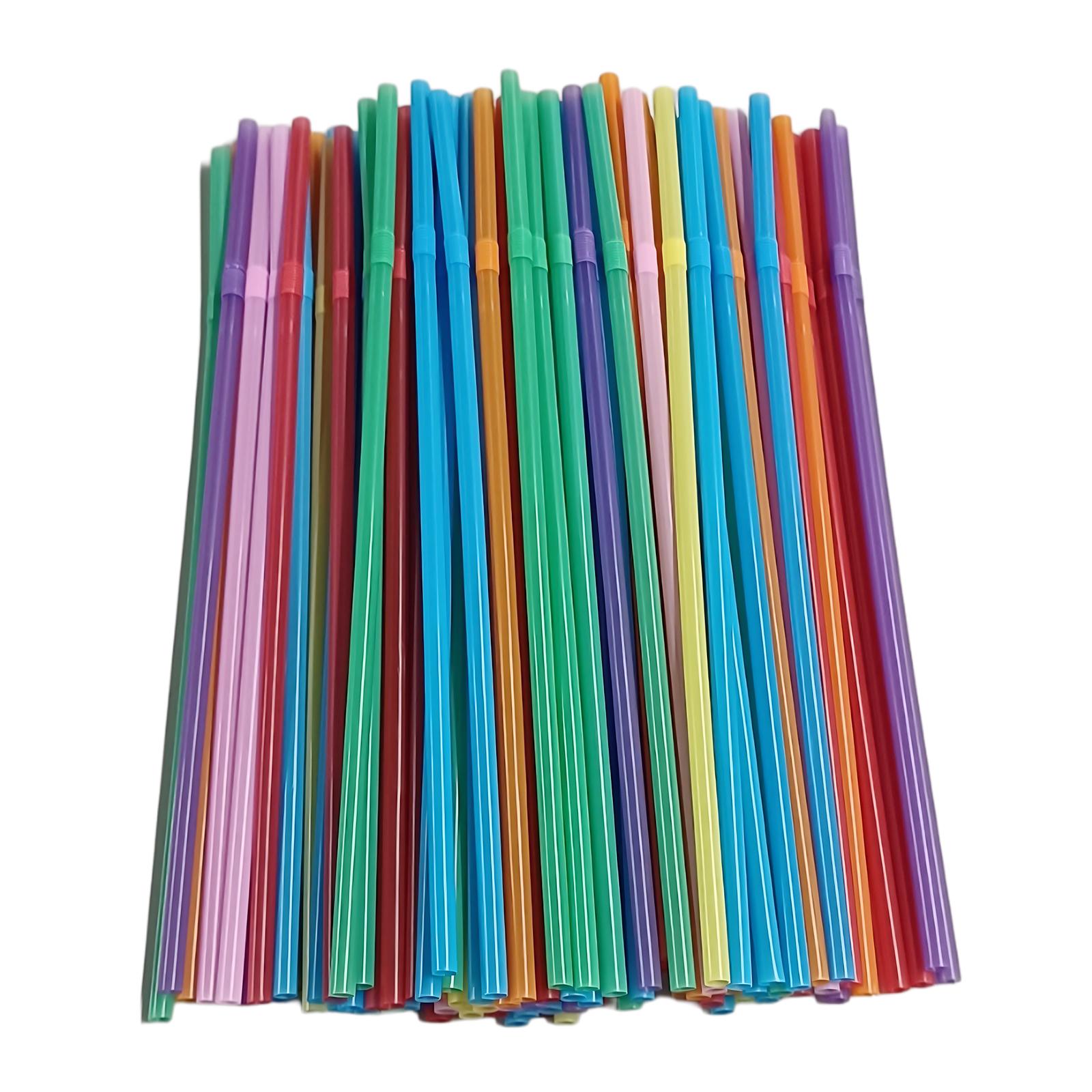 

300-100PCS Multicolor Kunststof Straws for Wedding Party Supplies Juice Beverage Kitchen Cocktail Birthday Bar Drinking Straws