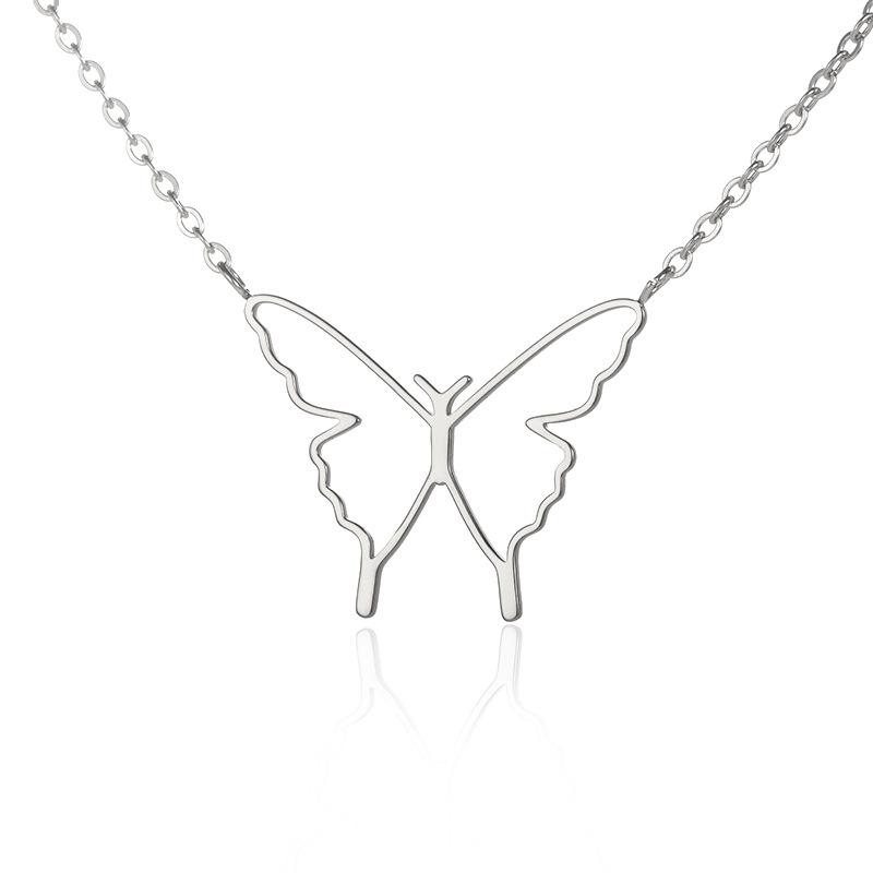 Stainless Steel Jewelry Set Necklace Earrings Pearl Bracelet Skeleton Butterfly Simple Design Jewelry Set For Women Jewelry Gift