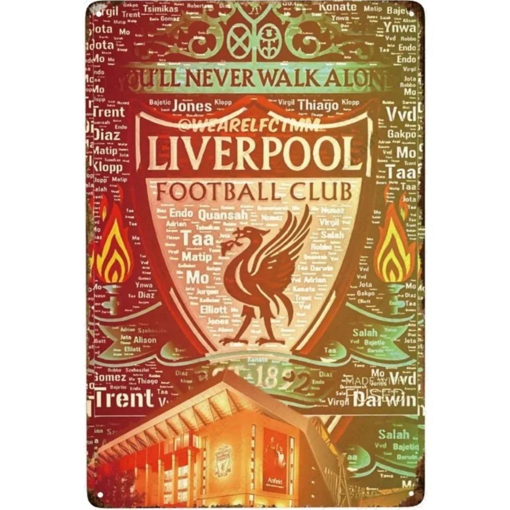 Ливерпуль-Винтажная жестяная табличка с логотипом кафе-бара-ночного клуба 20*30см