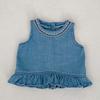 2025 New Summer 0-3Yrs Children Clothes Suit Sleeveless Solid Color Denim Vest+Shorts Newborn Baby Girls Clothing Set