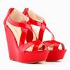 Dámske lodičky Patent Platforma Peep Toe Wedges Topánky na vysokom podpätku topánka