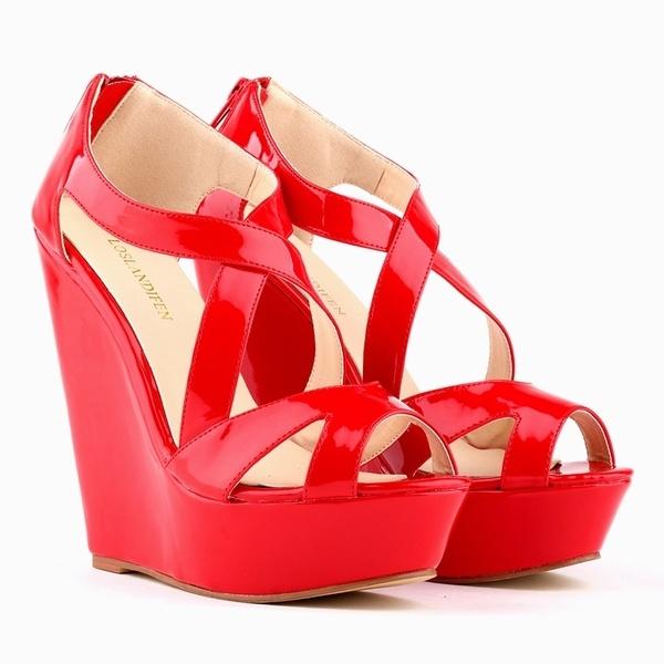 Dámske lodičky Patent Platforma Peep Toe Wedges Topánky na vysokom podpätku topánka