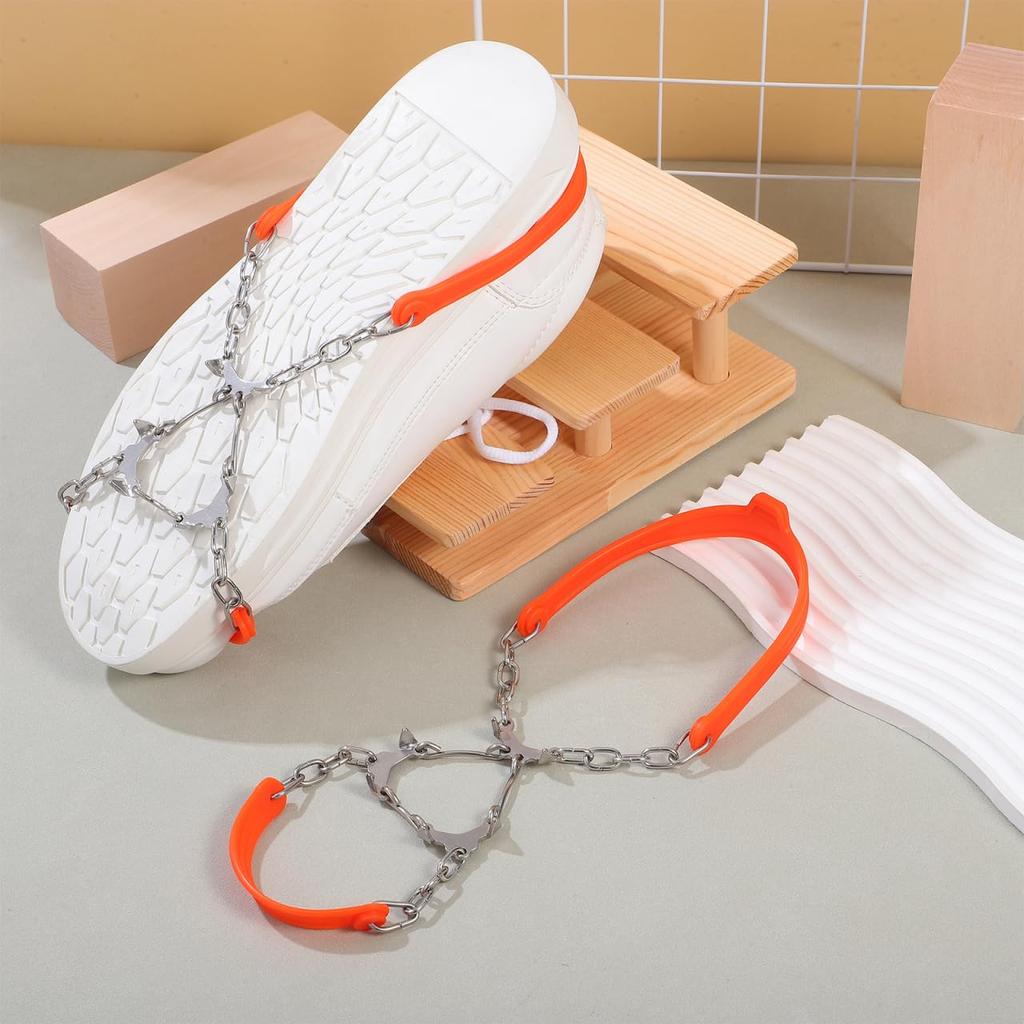 LIFKOME Kettenschuh-Set Einfach für Eis und Schnee Steigeisen, 6-Zacken, 2, Spikes, Anti-Rutsch-Sohlen, Leicht, Installieren, Pendeln, Straßen,