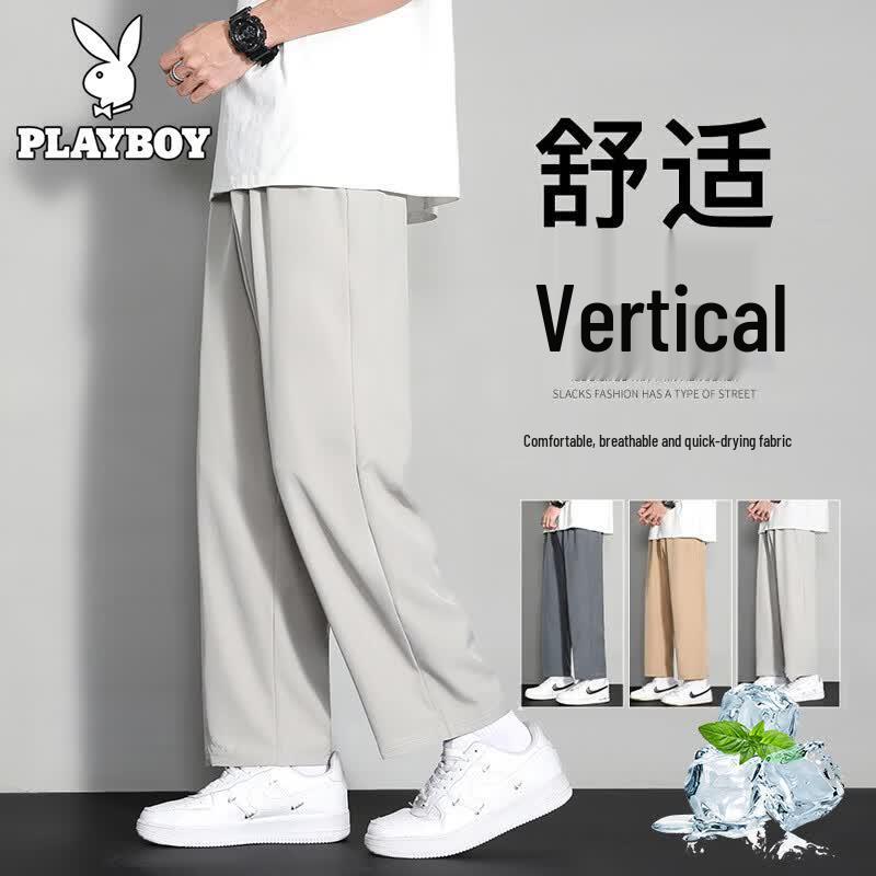 PLAYBOY Men s Ice Silk Nine-Point Casual Pants 5XL