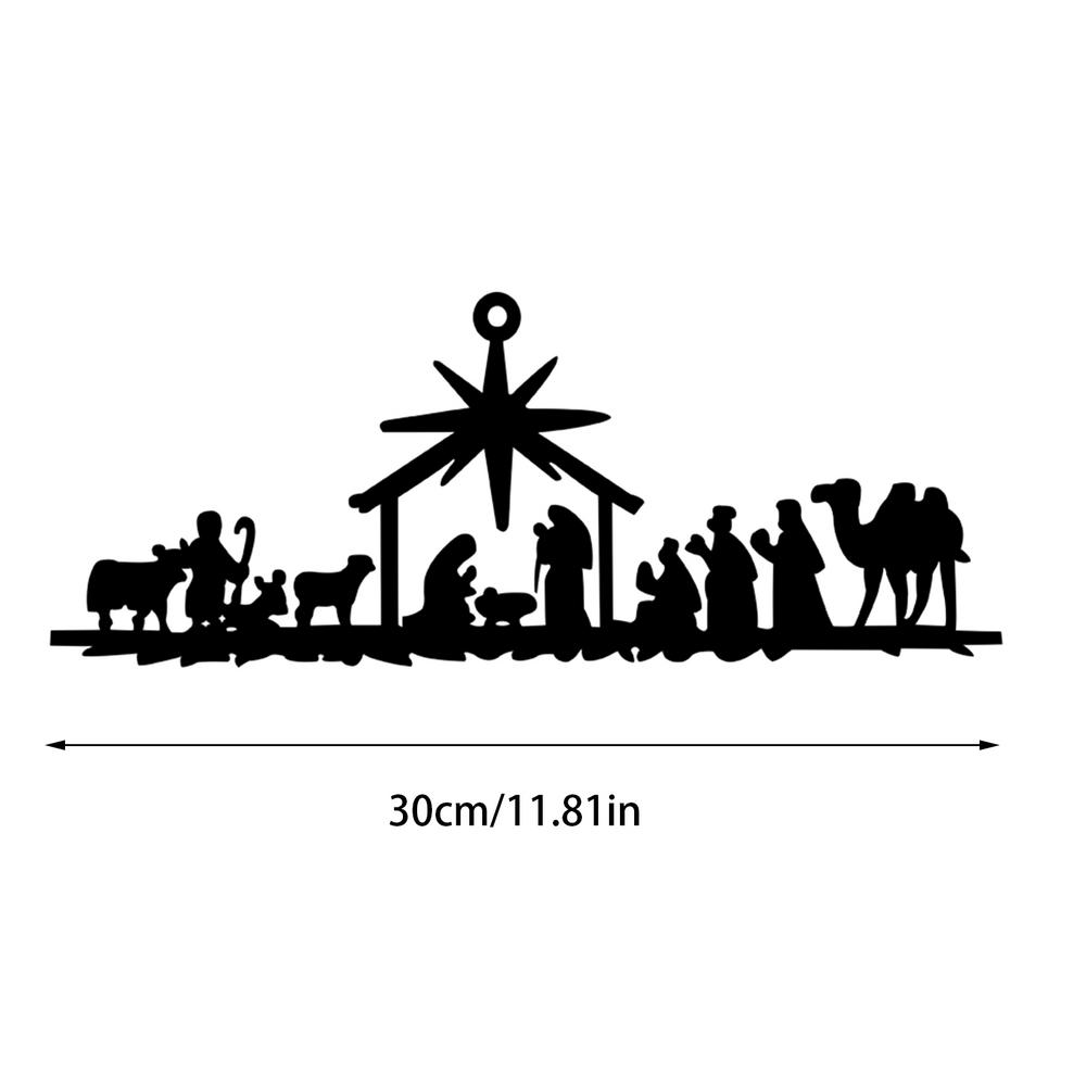 Christmas Nativity Scene Garden Wall Decoration Nativity Sets For Christmas Indoor Decor Rustic Metal Nativity Decoration