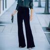 New Autumn Winter Women's Patchwork Golden Velvet Crisscross Pants High Waist Casual Pants