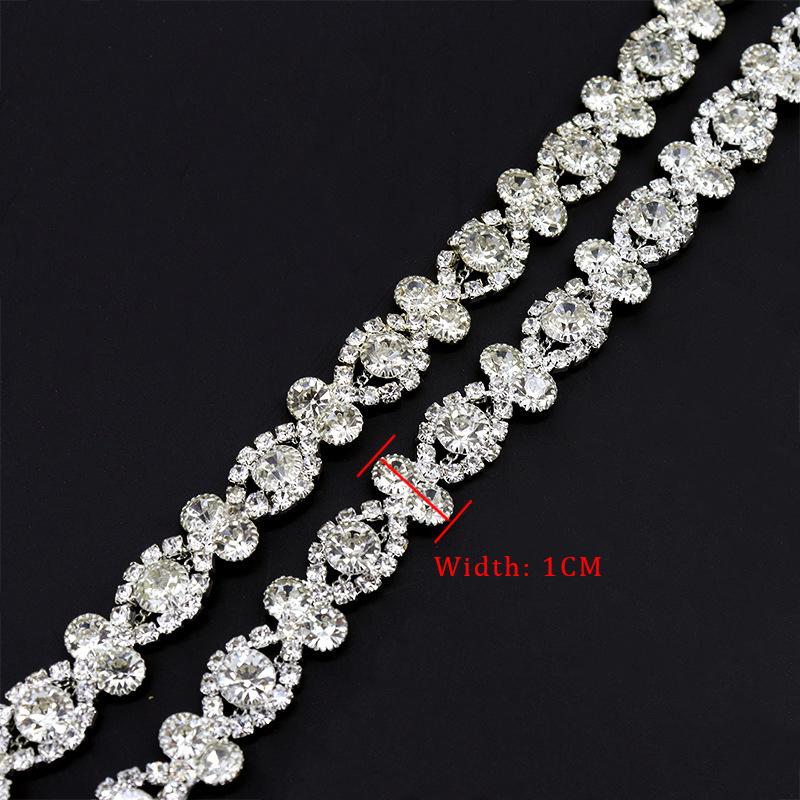 10Yards Rhinestone Chain Diamond Trim Fringe Crystal Bag Hat Accessories DIY Wedding Decoration Gift Irregular Rhinestone Ribbon