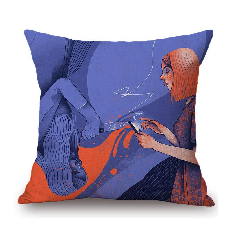 Abstract Oil Painting Pop Art Home Decoration Sofa Throw Pillow Case Cotton Linen Cushion Cover