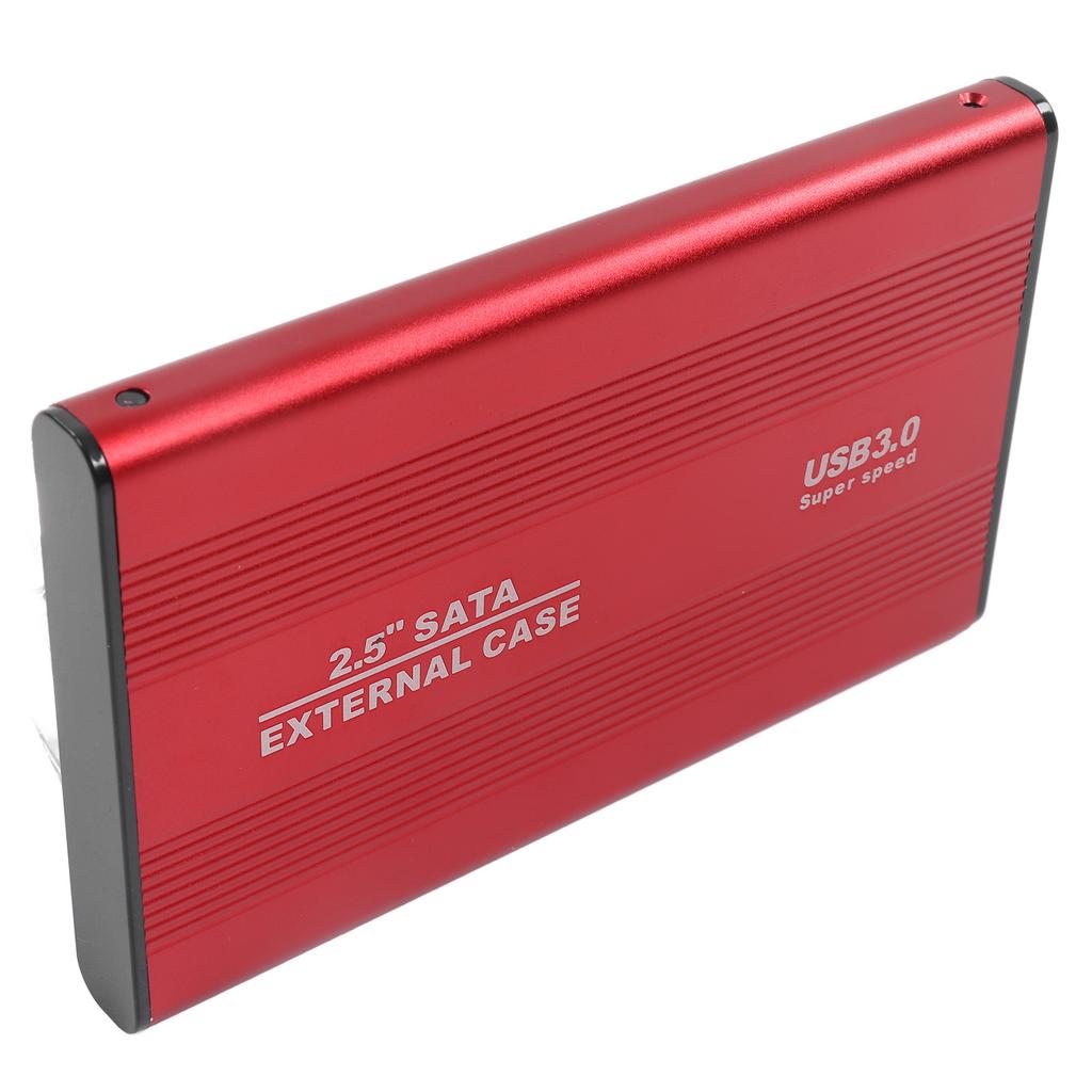 Hard Drive Enclosure 2.5in 4TB LED Indication Aluminum Housing Hot Swappable 5Gbps USB 3.0 Port External HDD Case Red