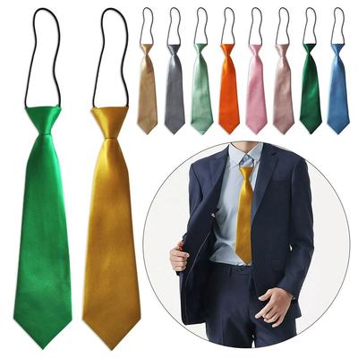 Cute Decoration Solid Color Short Style Elastic Neck Tie Wedding School Kids Tie No Small Tie