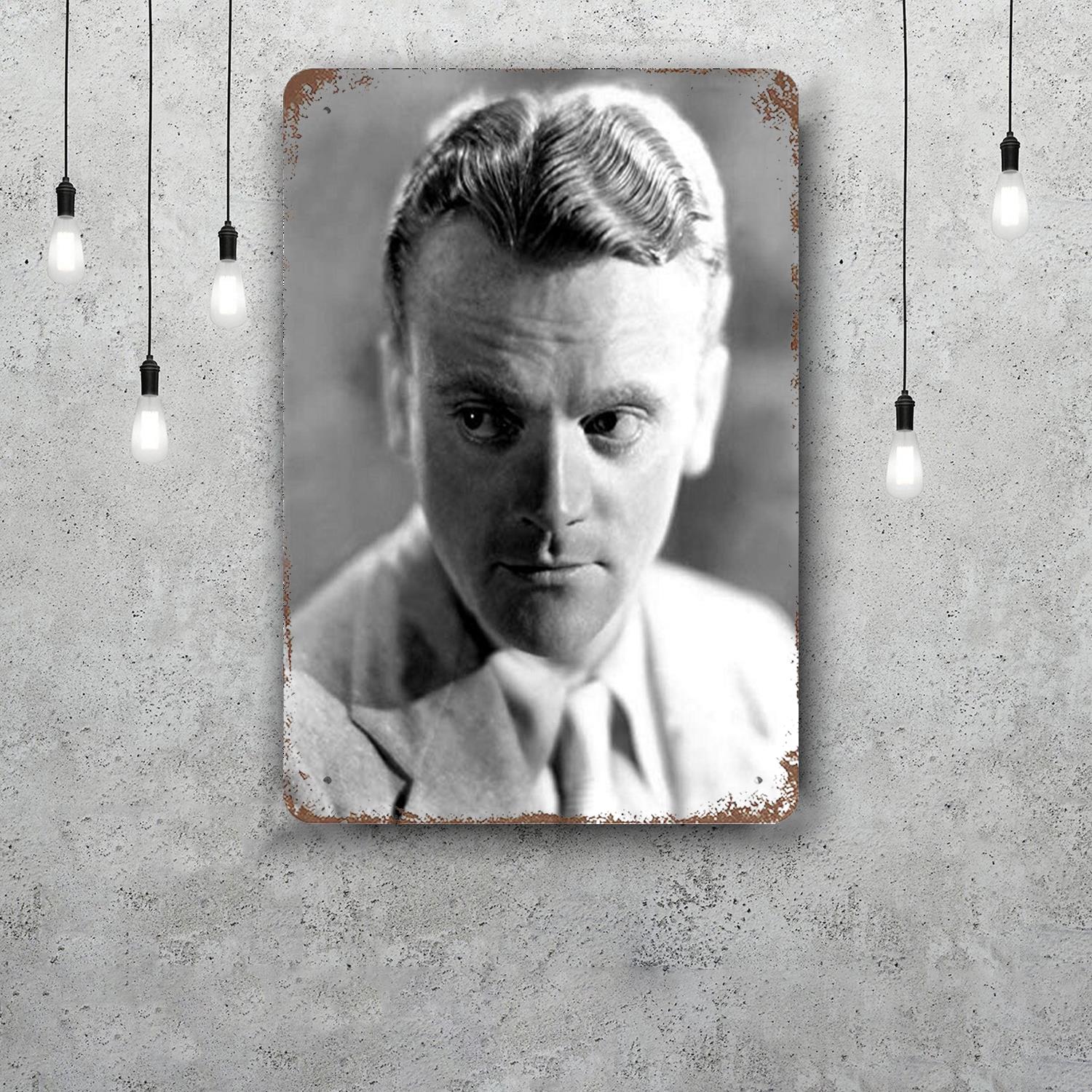 James Cagney Classic Poster Rusty Metal Plaque Retro Decorative Plate Bar Man Cave Garage Club Metal Sign Wall Decoration 20x30cm(7.8x11.8inch)
