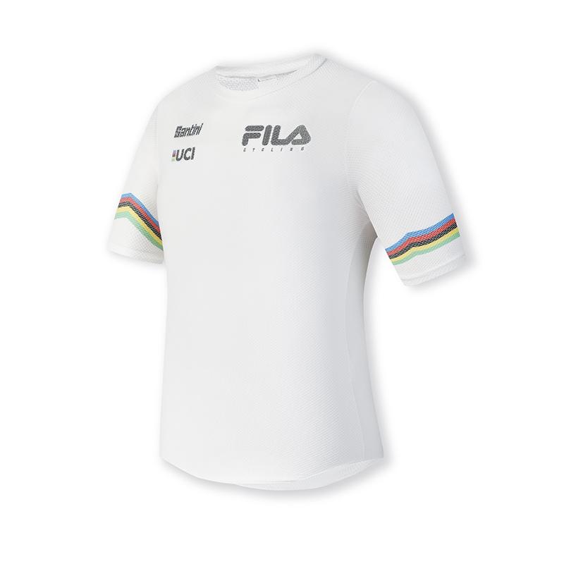 FILA Cycling Casual Sports Fashion Short Sleeve Regular T-Shirt Women Tops Jade-White A11W518104F-WT