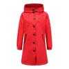 Giacca a vento con cappuccio idrorepellente da donna, giacca casual di media lunghezza, cappotto largo da donna