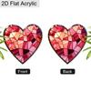 Acrylic Stained Glass Style Heart Suncatcher, 2D Flat Acrylic Window Hanging Ornament for Valentine's Day & Love Themed Gifts