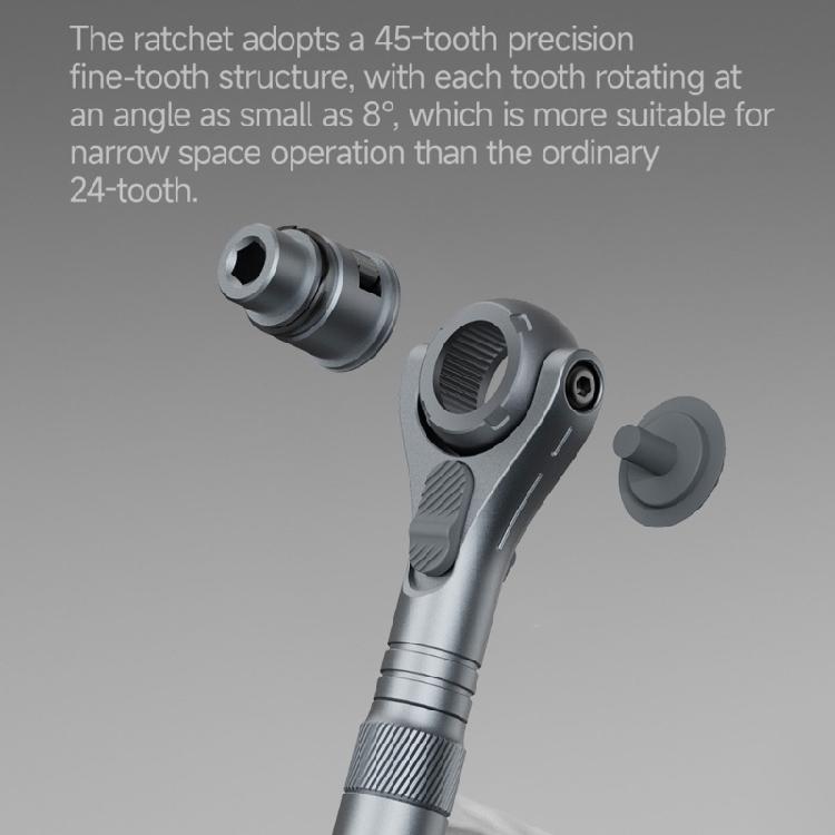 Ergonomic Compact Ratcheting Screwdriver Kit 40 in 1 Bit 180 Rotating Head Ergonomic Grip for Mechanics Vehicle Repair