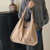 Large Capacity Foldable Shopping Pouch Multi-functional Contrast Color Shoulder Bag  Supermarket