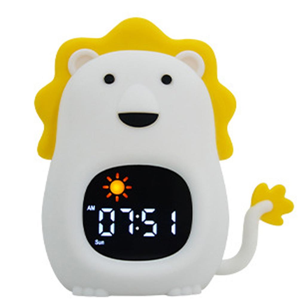 Despertador de Silicone com Formato de Animal, Luz Noturna Suave e Controle Fácil por Toque para Meninos e Meninas