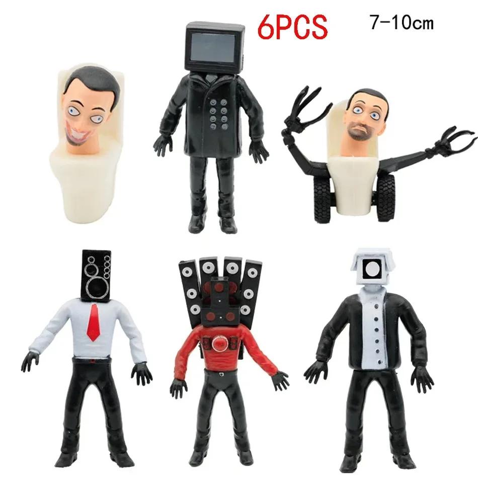 6p 8p 9p 12p Skibidi Toilet Man Figures Anime Doll Toys TvMan Titan Cameraman Speakerman Bricks Model Toy For Kid Christmas Gift