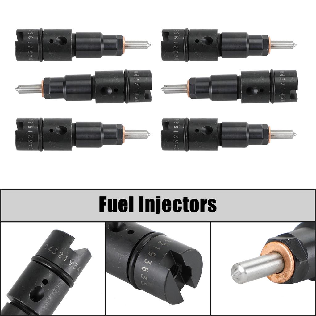 6PCS Fuel Injectors 0432193635 RV275 Fit Dodge Cummins 5.9L 1998-2002 40-50 HP