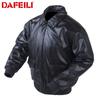 DAFEILI A2 Mens Vintage Pilot Jacket PU Leather Loose Fit Winter Thick Biker Coat