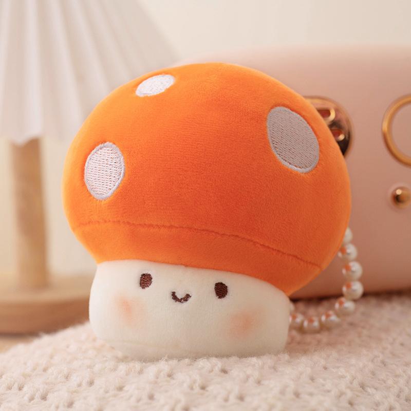 10CM Cute Small Mushroom Plush Toy Creative Stuffed Pendant Doll Red Mushroom Keychain For Kids Girls Holiday Gifts