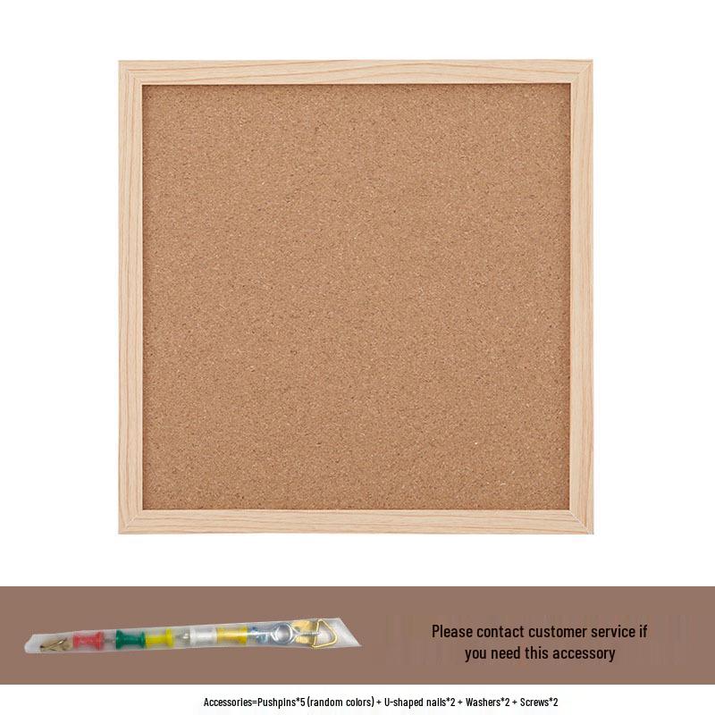 Wooden Cork Board Wall-Mounted Message & Photo Display for Home & Office