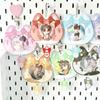 Cat Bow PVC Photocard Holder ID Card Badge Holder Photo Card Holders Transparent Display Protective Cover Backpack Pendant
