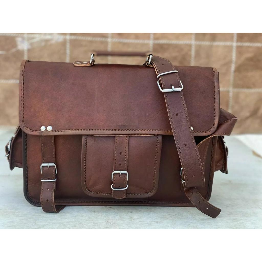 Leather Vintage Messenger Bag ( Handmade Leather Bag) Men's Laptop Briefcase