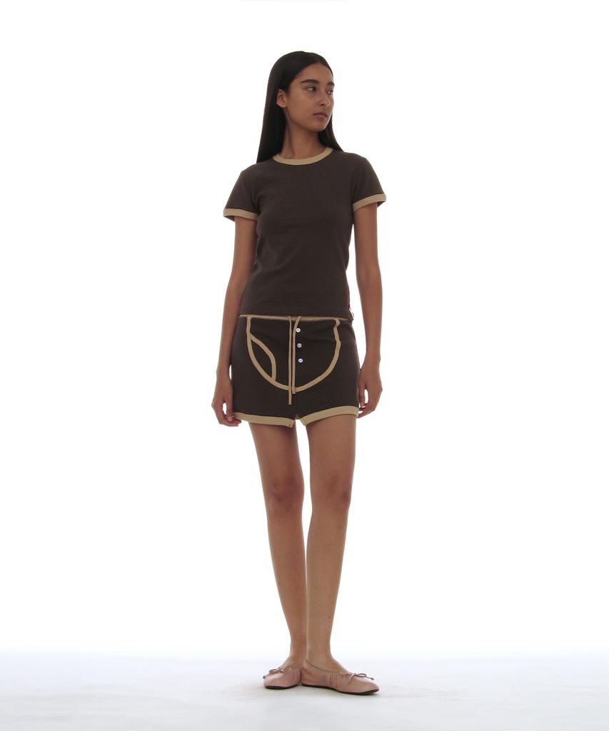 Partimento Woman Pwc Brief Detail Mini Skirt_Charcoal