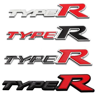 1 Pieza Logo Metálico 3D Tipo R Insignia de Rejilla Delantera Emblema de Maletero Trasero Pegatinas Para Civic TYPER CRV HRV Accord Fit Accesorios de Coche