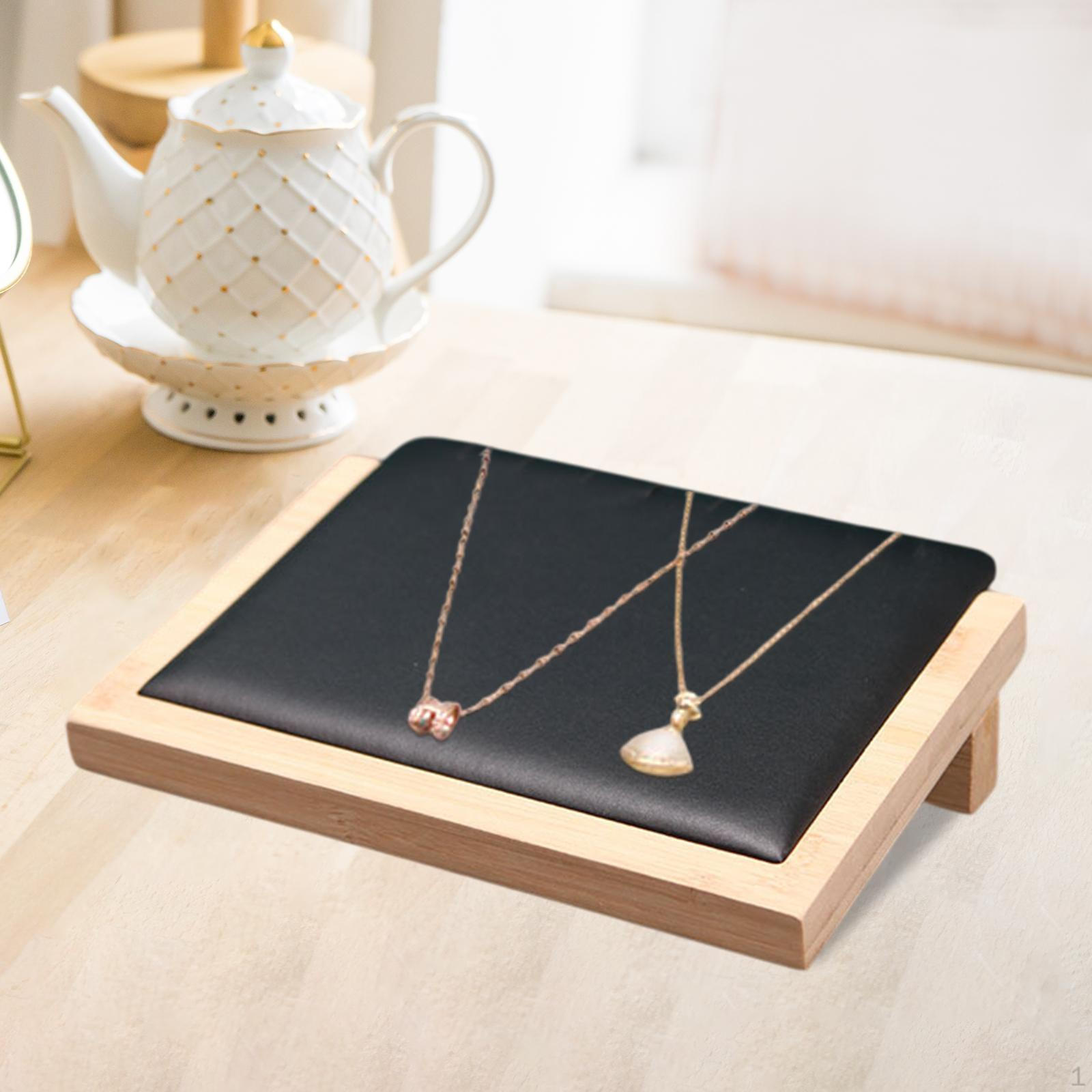 

Бамбуковый поднос для ювелирных изделий, подставка, органайзер для подвесок, держатель для ожерелий, стойка для прилавка Small чёрный