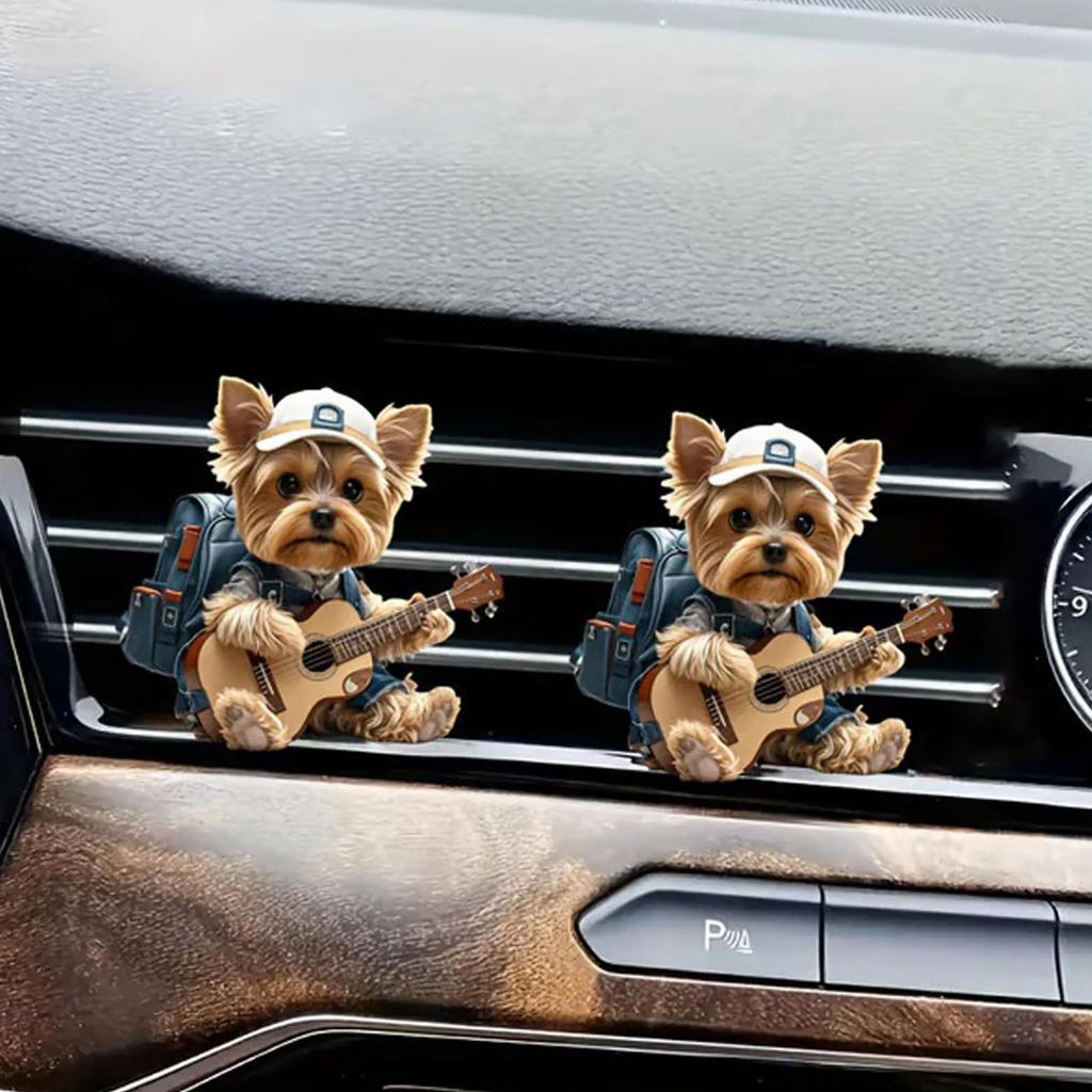 Car Air Freshner 2D Acrylic Cute Dog Shape Solid Fragrance 4 Pieces Automotive Air Fresheners For Workplace Kitchen Home Truck