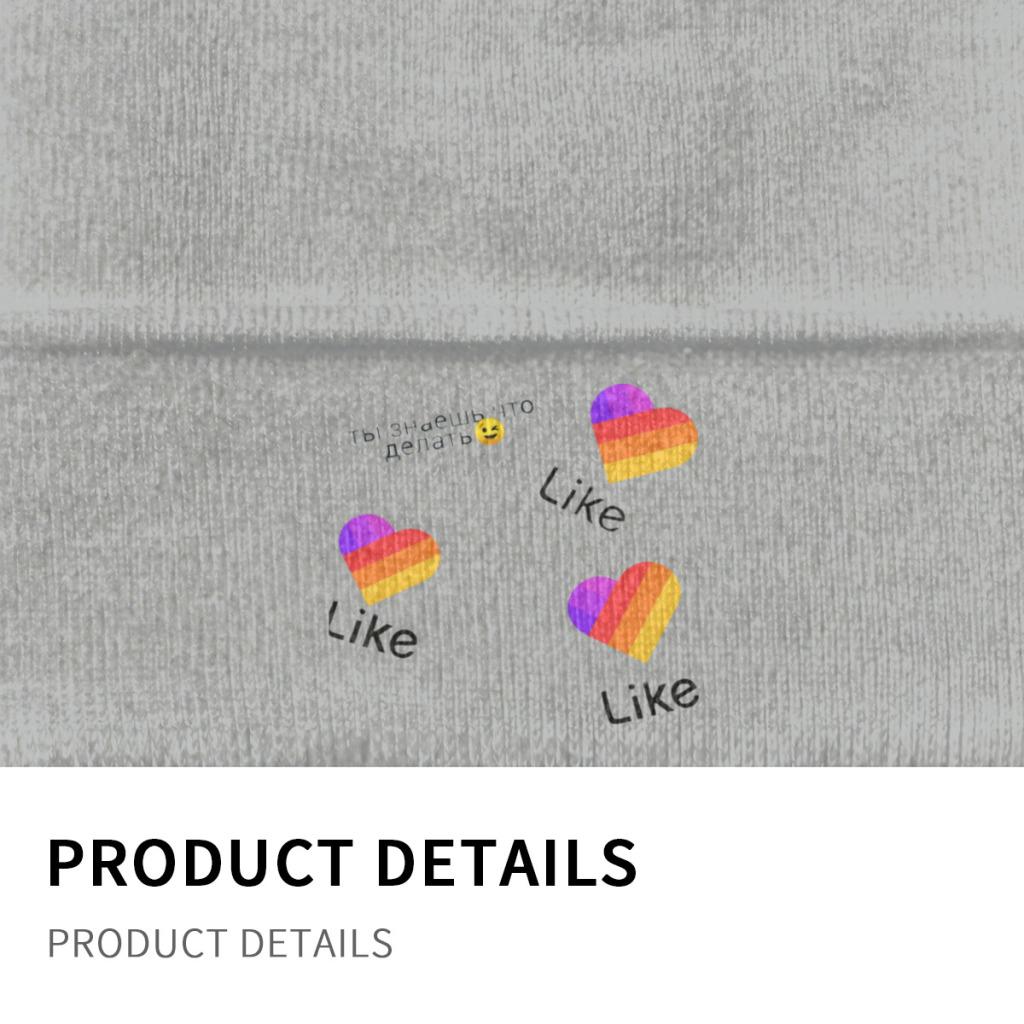 Likee App Logo Likee Heart Rainbow Graffiti Knitted Hat Women's Unisex's Beanie Winter Hats Polyester  Warm Melon Cap
