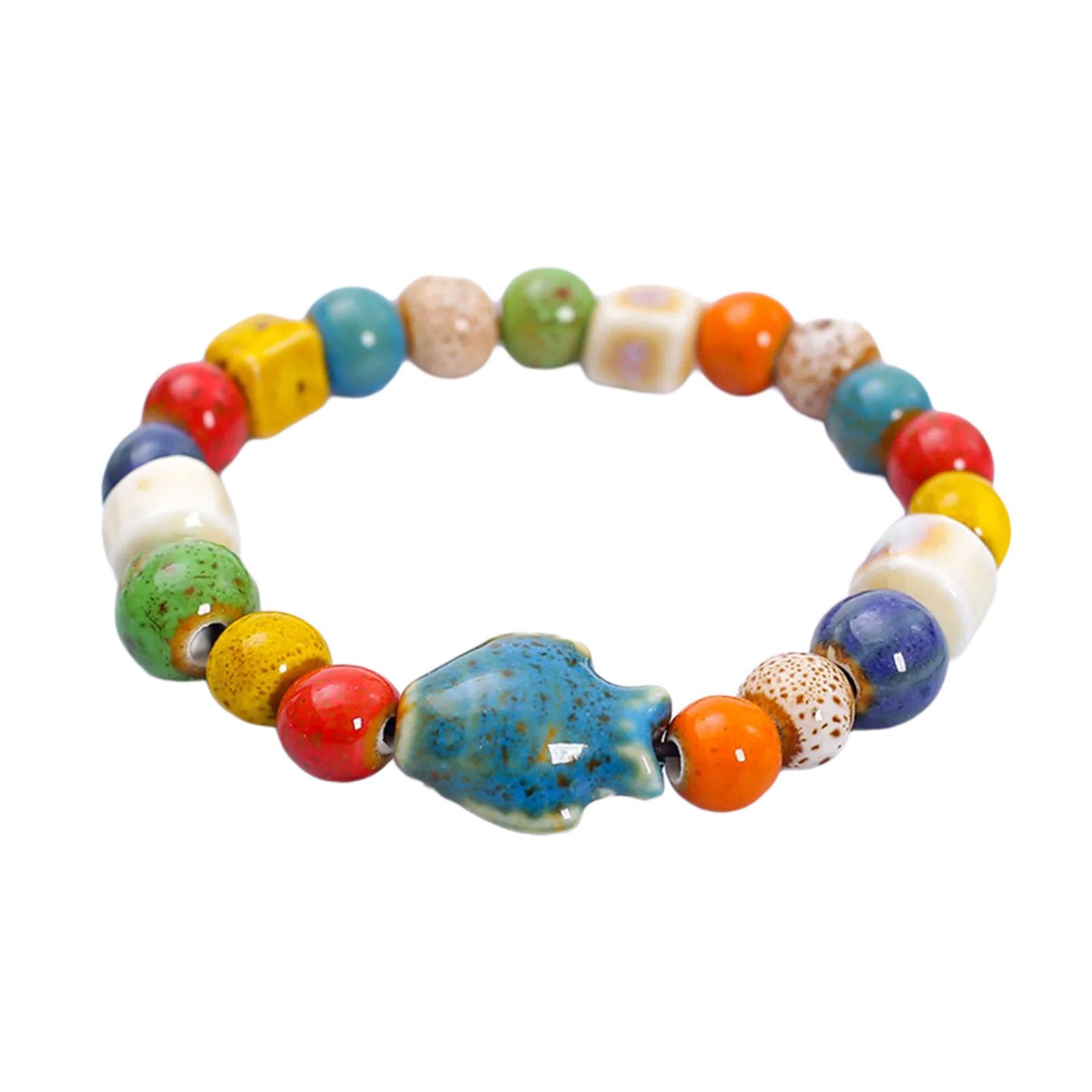 

Нежные керамические украшения из бусин Ручной работы Керамический браслет из бусин с мотивами кошек для любителей моды 18