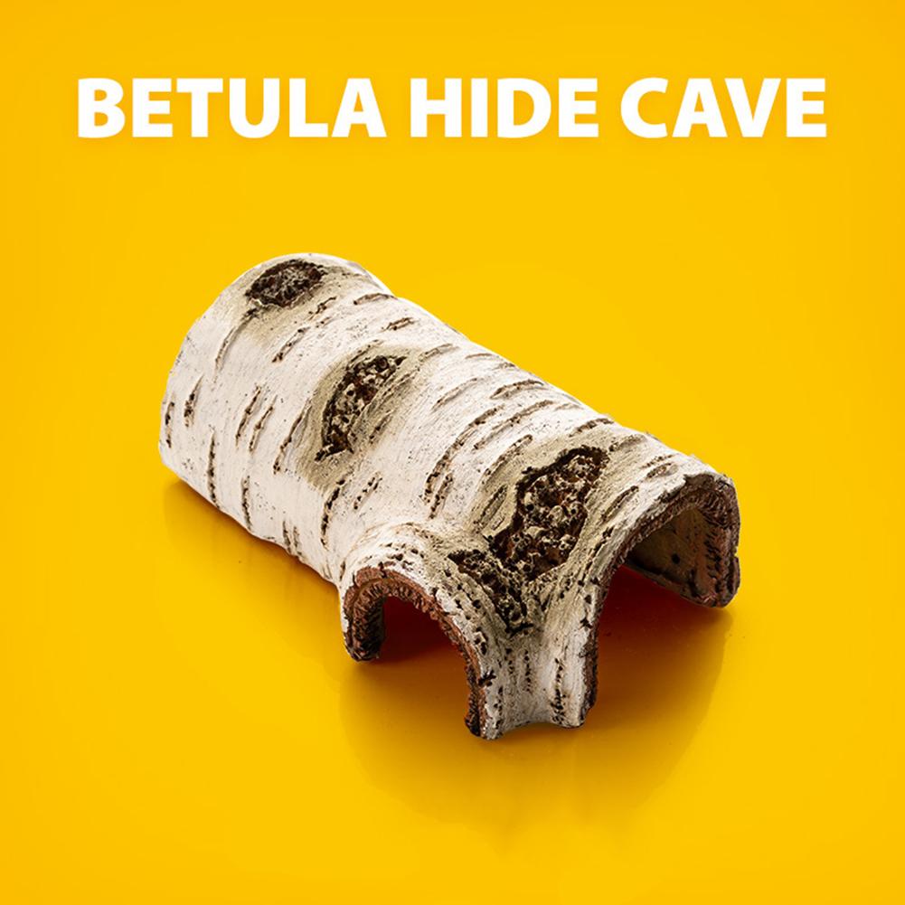 Resin Large Reptile Hide Wooden Bark Appearance Hideout House Hiding Cave Shelter For Reptile Decoration
