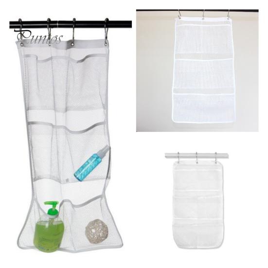 Shower Caddy with Pockets Bathroom Hanging Bag Large Capacity See-through Hooks Great Load Bearing Quick Dry Mesh Shampoo Body Wash Organizer Storage
