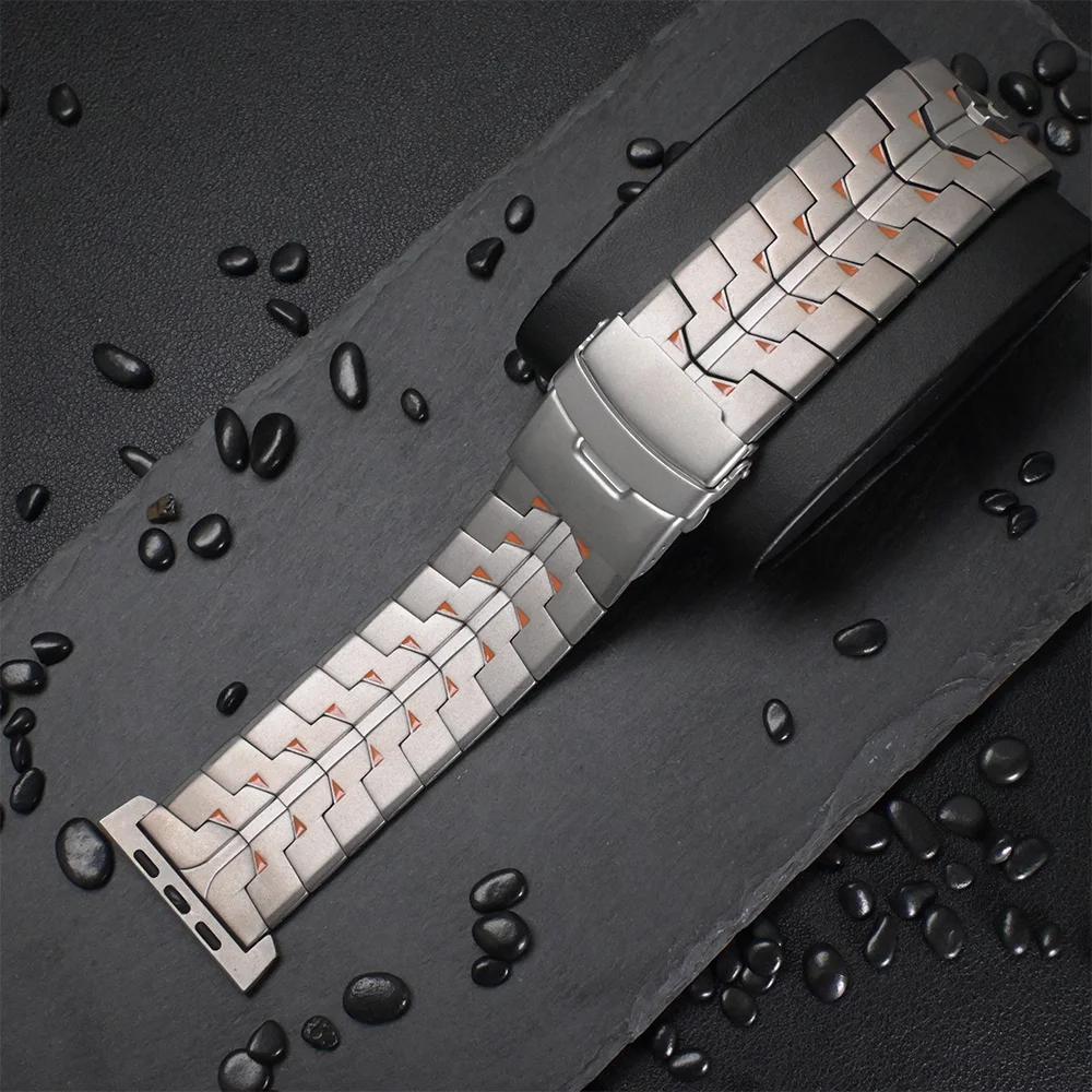 Luxury Titanium Alloy Band for Apple Watch Ultra 2 49mm Series 10 9 8 7 6 5 4 SE 46mm 45mm 44mm Quick Release 26mm Width Strap