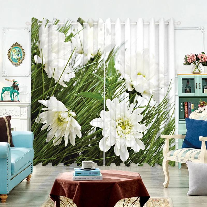 Modern High Shading Curtain Sunflower Landscape Painting Boys Children Room Bedroom Living Room Floating Window Blackout Drape